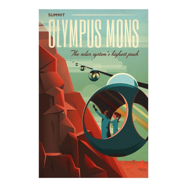 Mars Olympus Mons Highest Volcano Solar System Photo Print (Front)