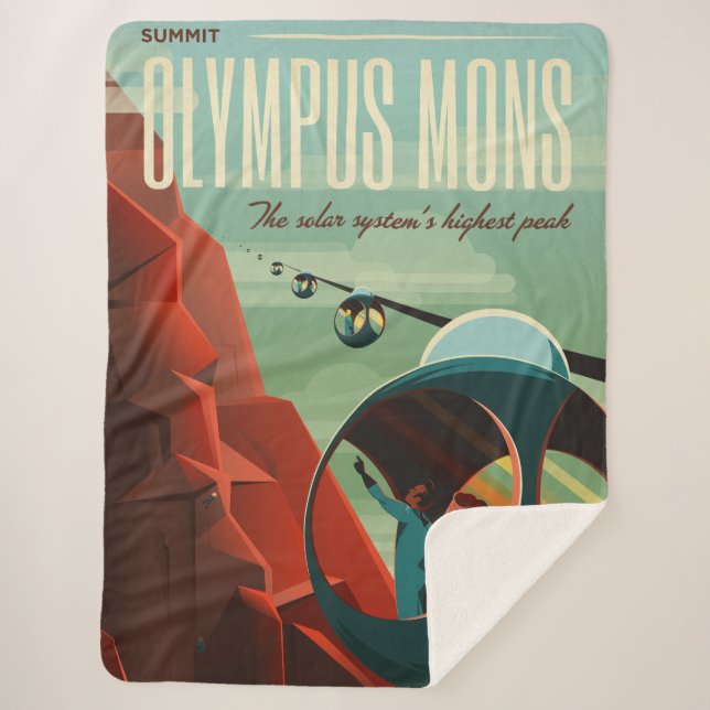 Mars Olympus Mons Highest Volcano Solar System Sherpa Blanket (Front)