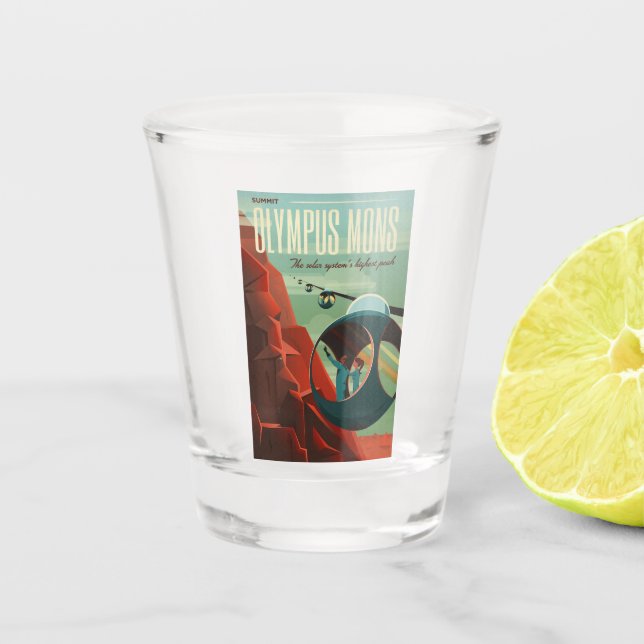 Mars Olympus Mons Highest Volcano Solar System Shot Glass (Front)