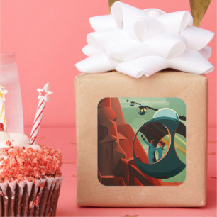 Mars Olympus Mons Highest Volcano Solar System Square Sticker