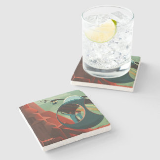 Mars Olympus Mons Highest Volcano Solar System Stone Coaster