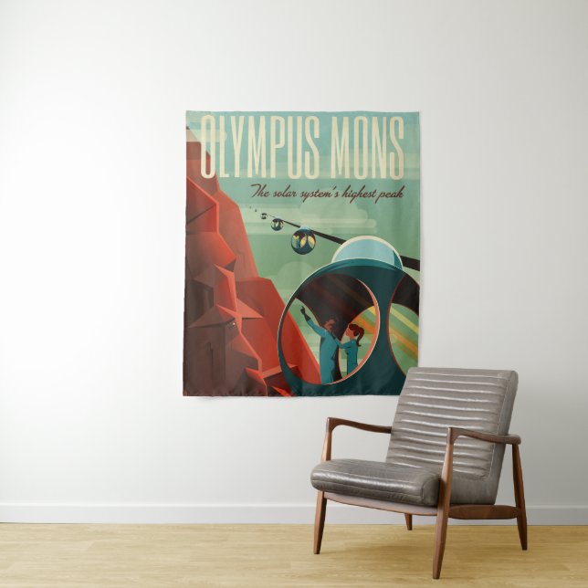 Mars Olympus Mons Highest Volcano Solar System Tapestry (In Situ)
