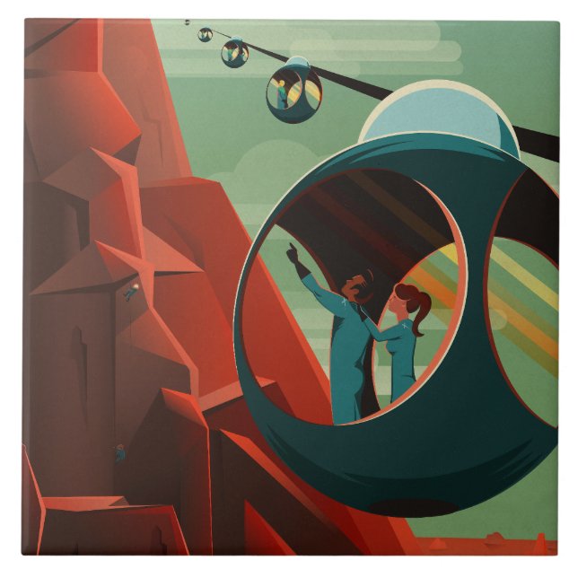 Mars Olympus Mons Highest Volcano Solar System Tile (Front)