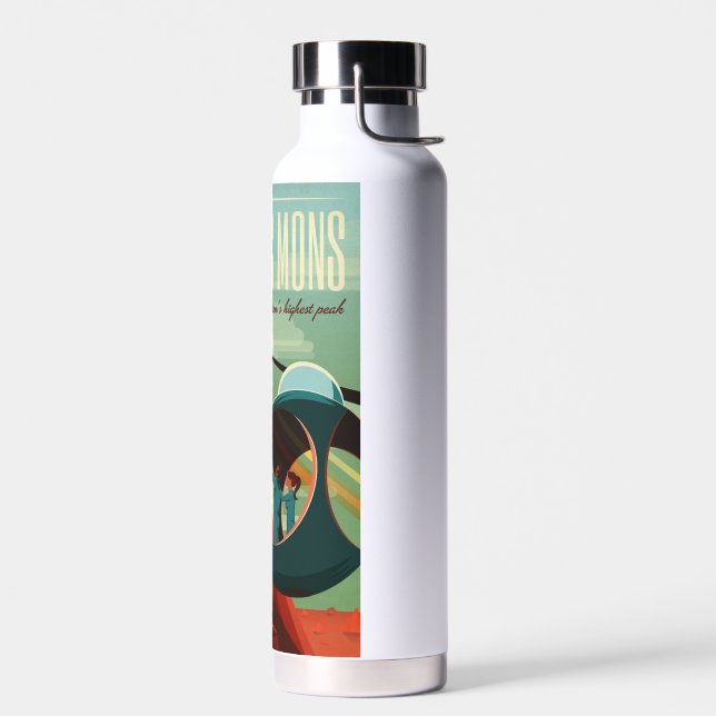 Mars Olympus Mons Highest Volcano Solar System Water Bottle (Left)