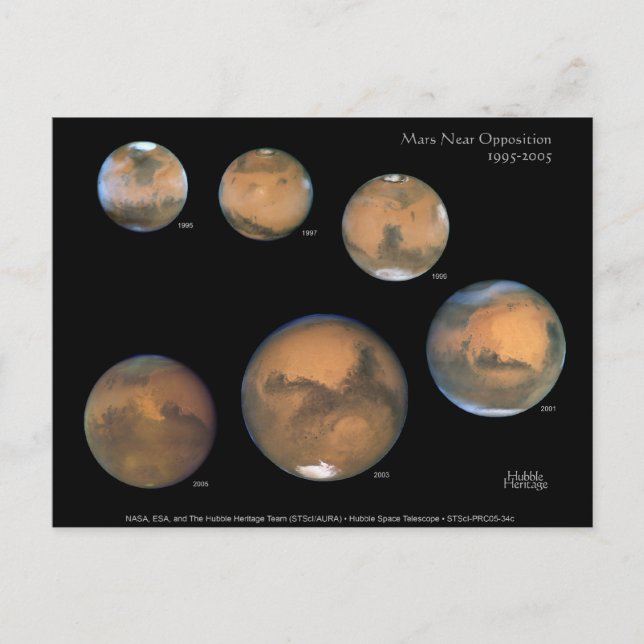 Mars Opposition 1995-2005 Postcard (Front)