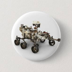 Mars Perseverance Rover On White Background. 2 Inch Round Button