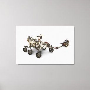 Mars Perseverance Rover On White Background. Canvas Print