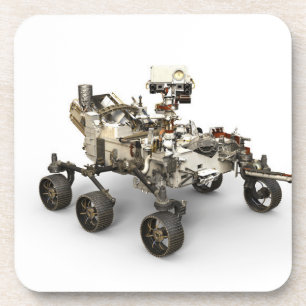 Mars Perseverance Rover On White Background. Coaster