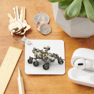 Mars Perseverance Rover On White Background. Keychain