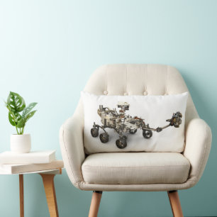 Mars Perseverance Rover On White Background. Lumbar Pillow