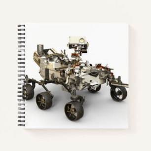 Mars Perseverance Rover On White Background. Notebook