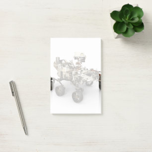 Mars Perseverance Rover On White Background. Post-it Notes
