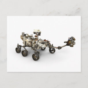 Mars Perseverance Rover On White Background. Postcard