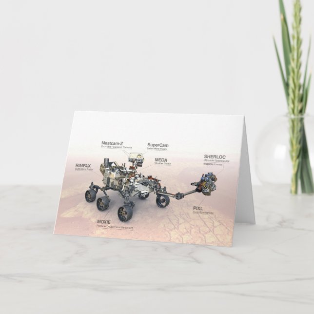 Mars Perseverance Rover With Instruments Card (Front)