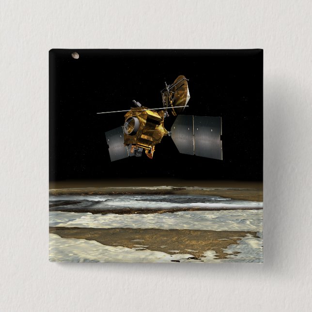 Mars Reconnaissance Orbiter 2 2 Inch Square Button (Front)