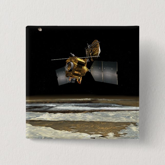 Mars Reconnaissance Orbiter 2 Inch Square Button (Front)