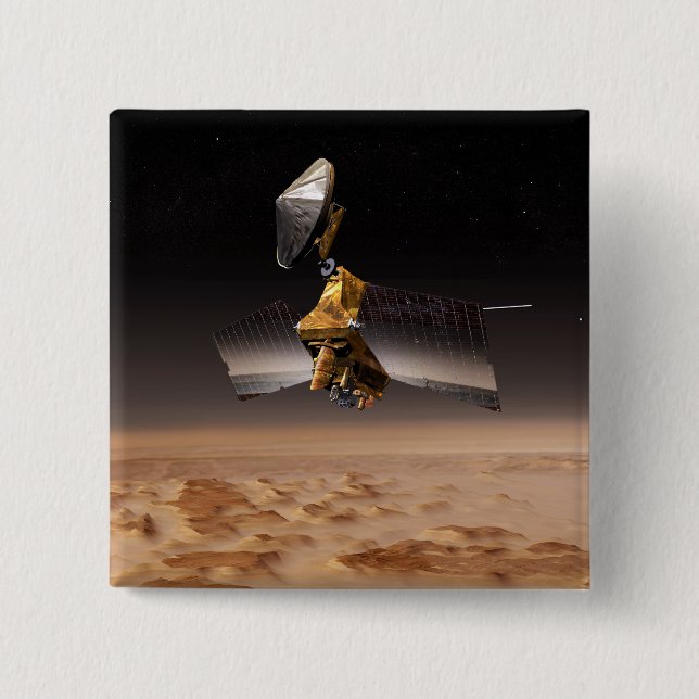 Mars Reconnaissance Orbiter 4 2 Inch Square Button (Front)