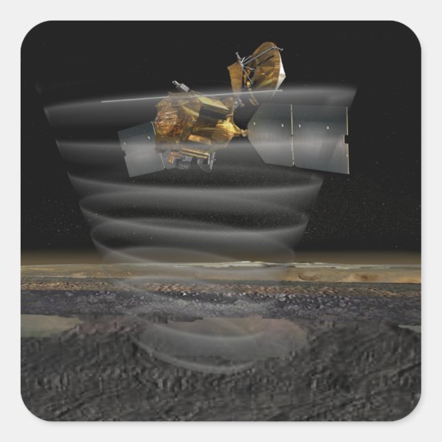 Mars Reconnaissance Orbiter's Radar at Work Square Sticker (Front)
