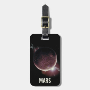 Mars red planet 3d universe space illustration luggage tag