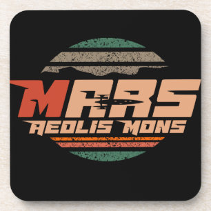 Mars Red Planet Aeolis Mons Mount Sharp vintage bl Coaster