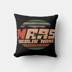 Mars Red Planet Aeolis Mons Mount Sharp vintage bl Throw Pillow