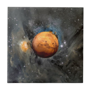 Mars Red Planet Cinematic Ceramic Tile