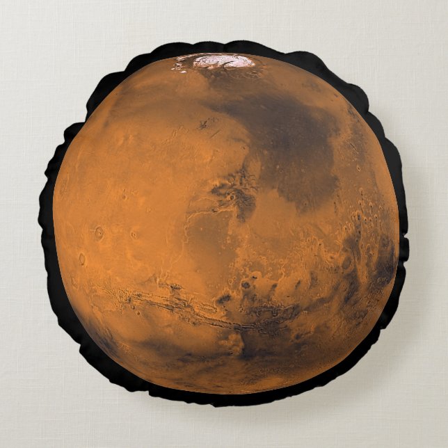 Mars Red Planet Round Globe Pillow (Front)