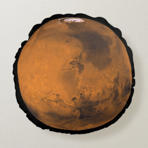 Mars Red Planet Round Globe Round Pillow