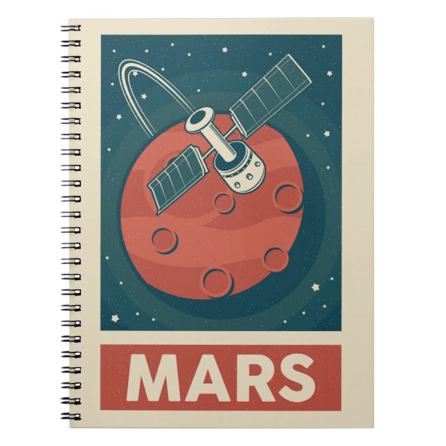 Mars Retro Galaxy Satellite Notebook (Front)