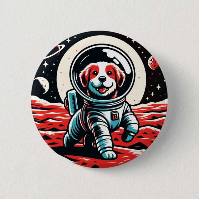 Mars Rover Pup 2 Inch Round Button (Front)