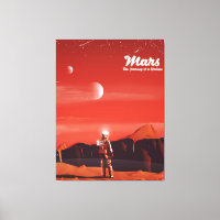 Mars Science fiction vintage travel poster