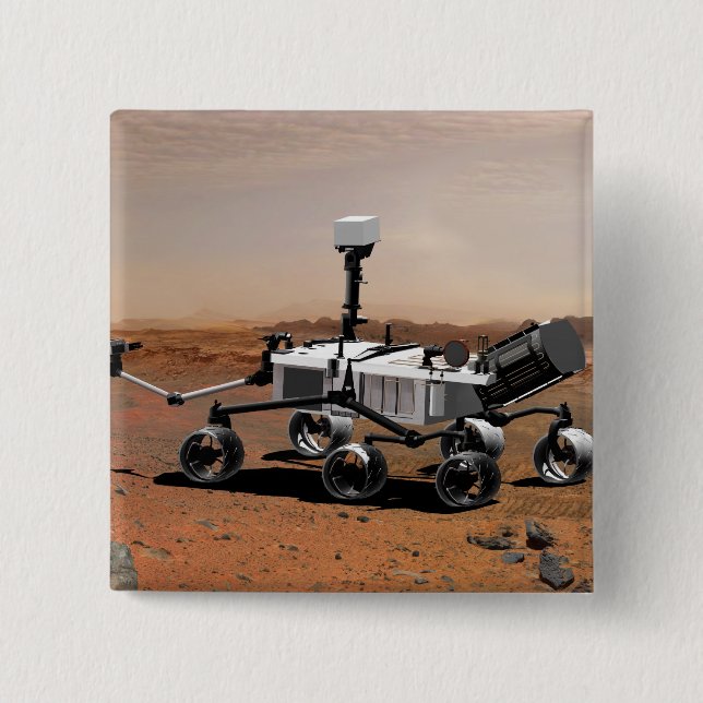 Mars Science Laboratory 2 2 Inch Square Button (Front)