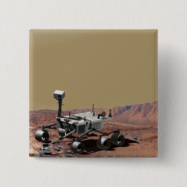 Mars Science Laboratory 2 Inch Square Button (Front)