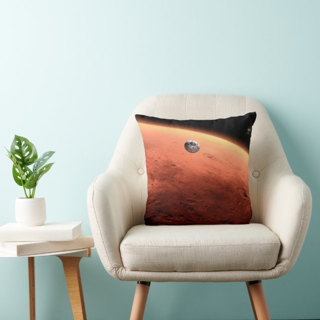 Mars Science Laboratory Approaching Mars. Throw Pillow (Chair)