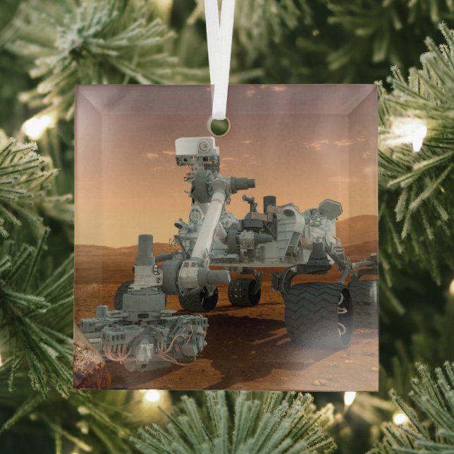 Mars Science Laboratory Curiosity Rover. 4 Glass Ornament (Insitu)