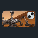 Mars Science Laboratory Curiosity Rover. iPhone 15 Case<br><div class="desc">Artist concept of Mars Science Laboratory Curiosity rover, a mobile robot for investigating Mars' past or present ability to sustain microbial life. In this picture, the rover examines a rock on Mars with a set of tools at the end of the rover's arm, which extends about 7 feet. Two instruments...</div>