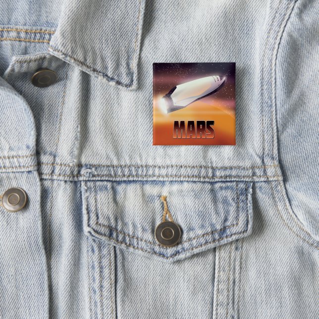 Mars Space poster 2 Inch Square Button (In Situ)