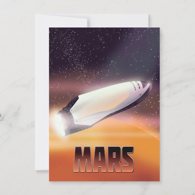 Mars Space poster Invitation (Back)