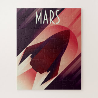 Mars Starship Art Deco Space Art Jigsaw Puzzle
