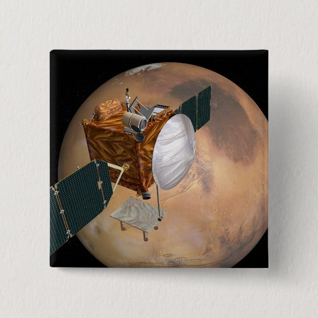Mars Telecommunications Orbiter 2 2 Inch Square Button (Front)