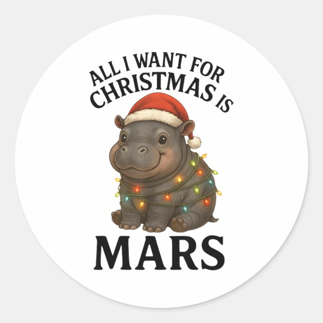 Mars The Hip Christmas Baby Hip Mars Viral Pygmy H Classic Round Sticker (Front)