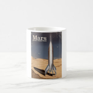 Mars - travel there today vintage travel poster magic mug
