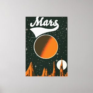 Mars vintage space art canvas print