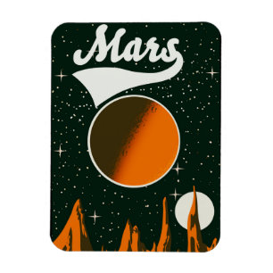 Mars vintage space art magnet