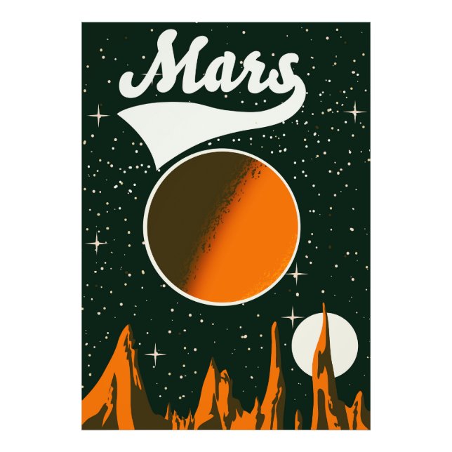 Mars vintage space art photo print (Front)