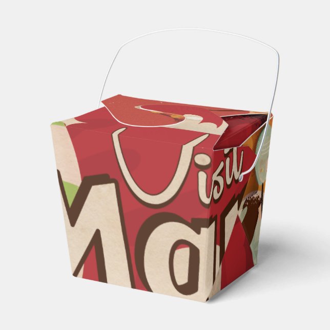 Mars Vintage Travel Poster Favor Box (Front Side)