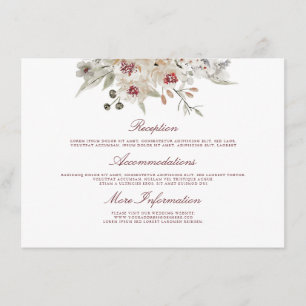 Marsala and Ivory Wedding Information Guest Enclosure Card