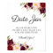 Marsala and Pink Floral Date Jar Sign