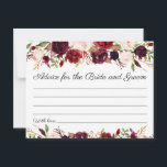 Marsala and Pink Floral Wedding Advice Cards<br><div class="desc">Our marsala, burgundy, and wine floral "Advice for the Bride and Groom" cards are a sweet activity to have a wedding reception or bridal shower. The wording is completely customizable. Use Zazzle's "Personalize this template" tool to change the wording if you would like. Be sure to check out our large...</div>