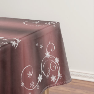 Marsala and White Swirls Christmas Tablecloth